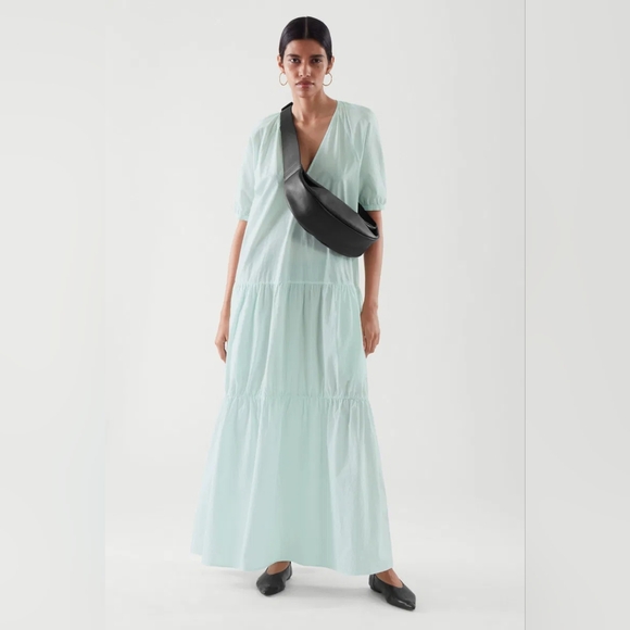 COS Dresses & Skirts - COS poplin cotton tiered maxi dress size 12